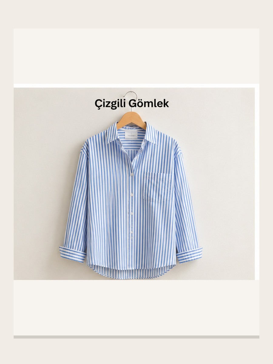 Çizgili Pamuklu Gömlek